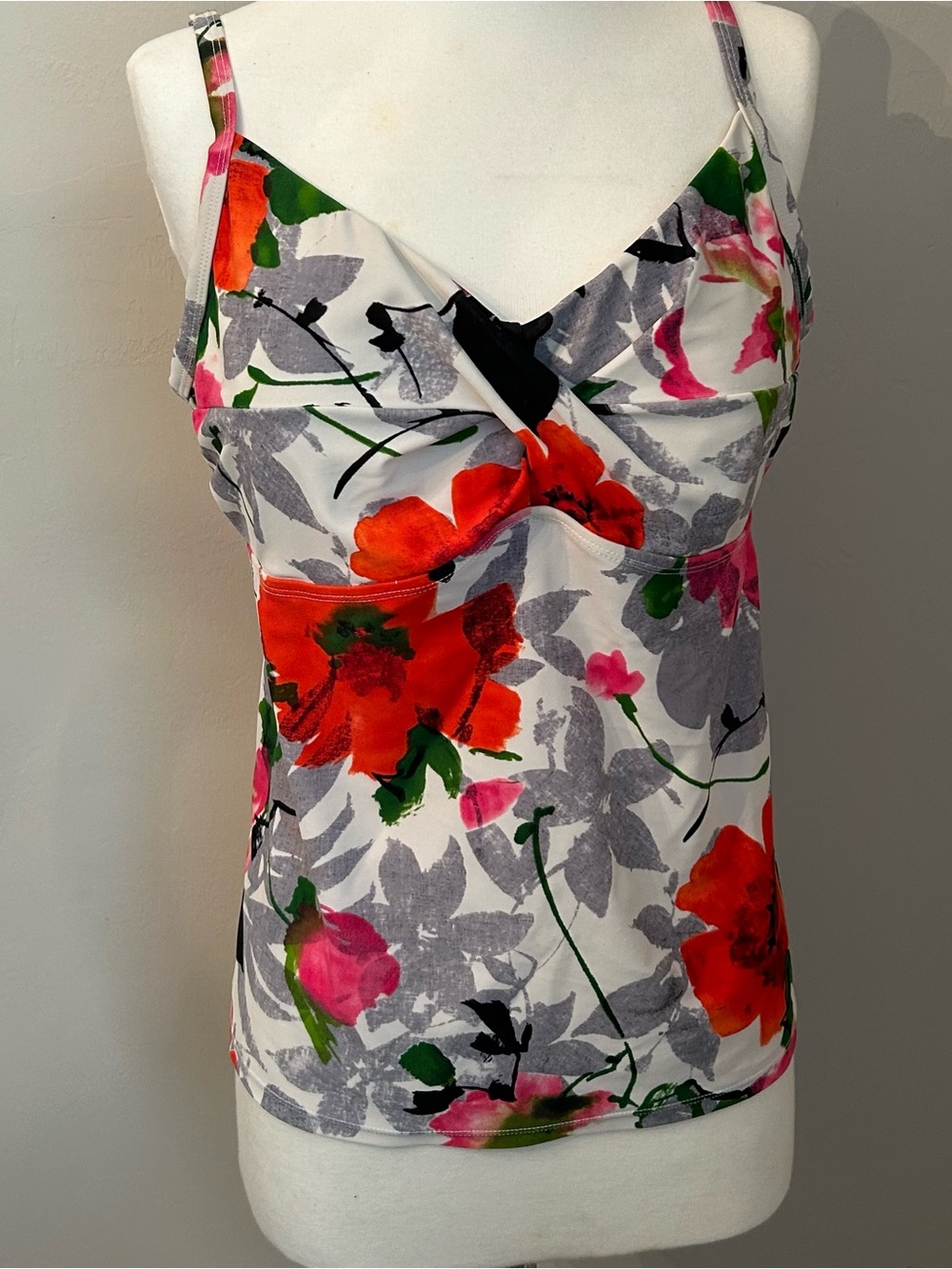 Simply Swim Women's Size 18W Vibrant Tropical Floral Print Tankini Swim Top